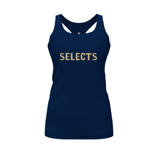 [CUS-DFW-RCBK-PER-NVY-FYS-LOGO2] Racerback Tank Top (Female Youth S, Navy, Logo 2)