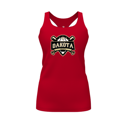 [CUS-DFW-RCBK-PER-RED-FYS-LOGO1] Racerback Tank Top (Female Youth S, Red, Logo 1)