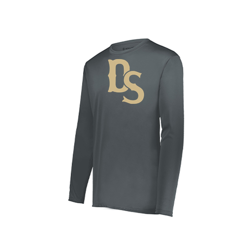 [222823.059.S-LOGO3] Youth LS Smooth Sport Shirt (Youth S, Gray, Logo 3)