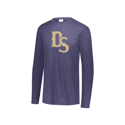 [FTLCUBNV-YS-LOGO3] Decker Youth Tri-Blend T-Shirt - Long Sleeve (Youth S, Navy, Logo 3)