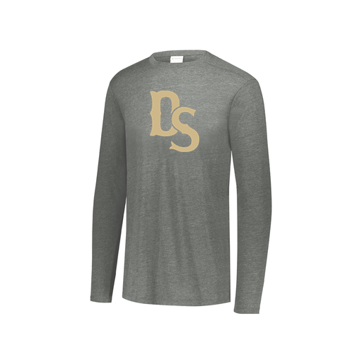 [FTLCUBGY-YS-LOGO3] Decker Youth Tri-Blend T-Shirt - Long Sleeve (Youth S, Gray, Logo 3)